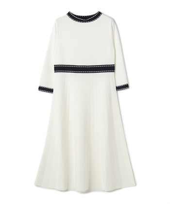 【TIME SALE】配色ニットワンピース(オフホワイト-9号)