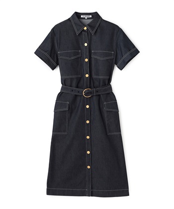 半袖シャツワンピース(ネイビー-9号)