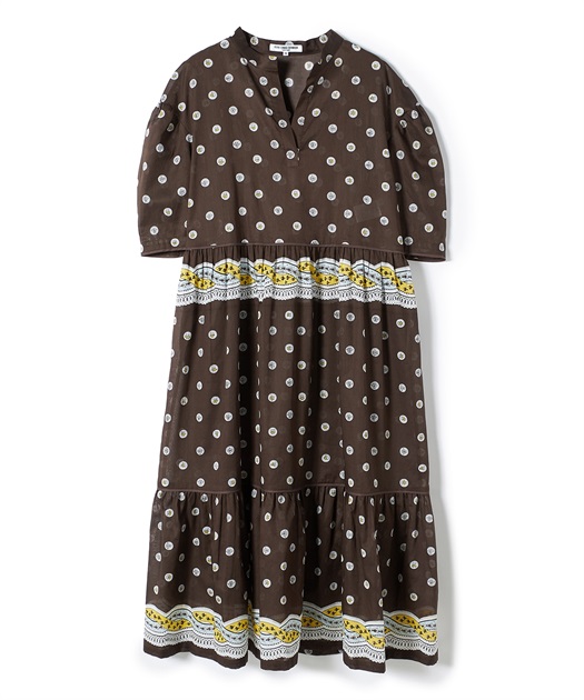 49AV JUNKO SHIMADA ブルームドット柄インナー付きワンピース