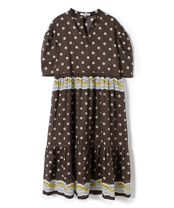 49AV JUNKO SHIMADA ブルームドット柄インナー付きワンピース