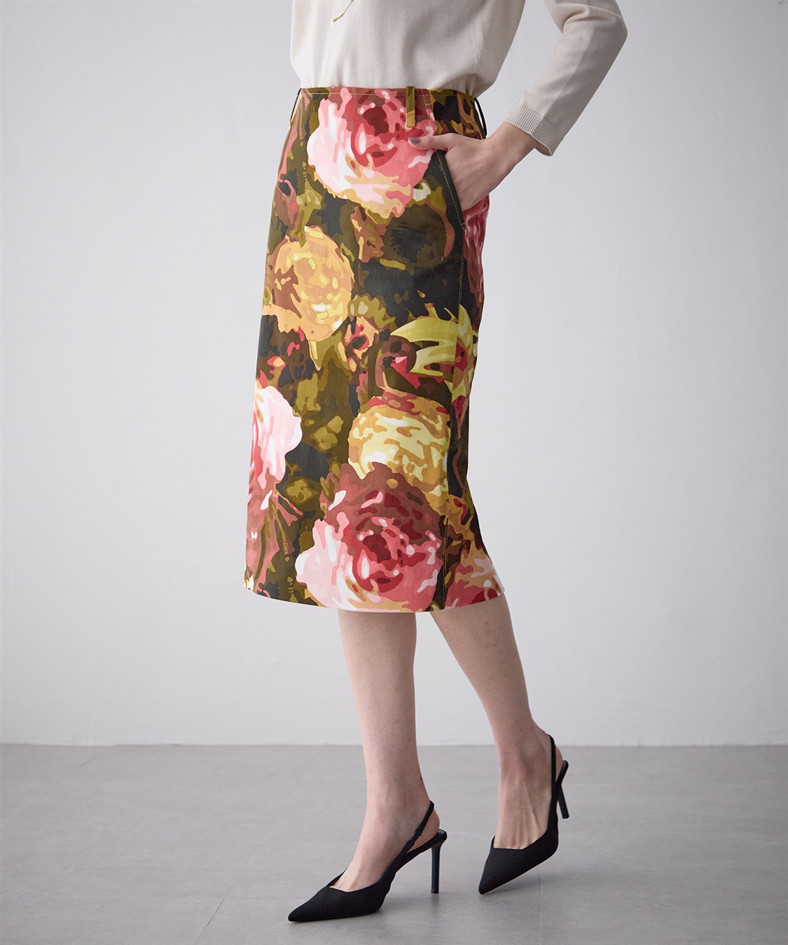 49AV JUNKO SHIMADA ローズ柄タイトスカート_main