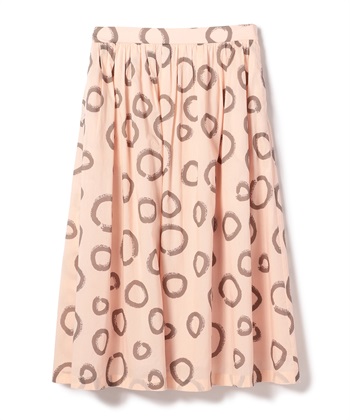 サークルプリントワイドスカート(ピンク-9号)