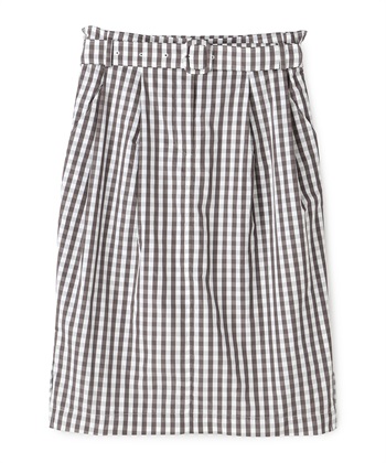ギンガムチェック柄スカート(チャコール-9号)