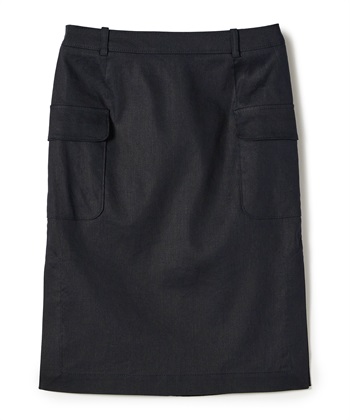 リネン混ポケットつきスカート(ネイビー-9号)