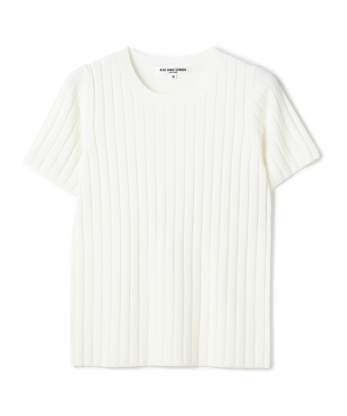 TIME SALE】リブニット半袖プルオーバー 49AV JUNKO SHIMADA｜クロス