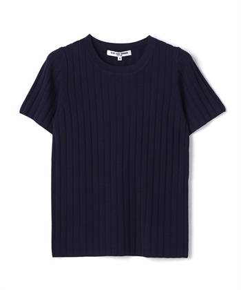 リブニット半袖プルオーバー(ネイビー-9号)