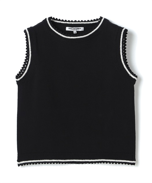 49AV JUNKO SHIMADA 配色ラインノースリーブニット