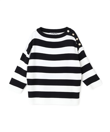 【WEB限定】ボーダー柄サマーニット(ブラック-9号)