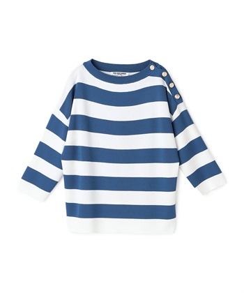 【WEB限定】ボーダー柄サマーニット(ブルー-9号)