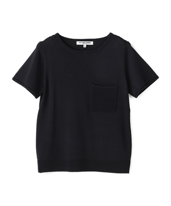 【WEB限定】ポケット付き半袖ニット(ブラック-9号)