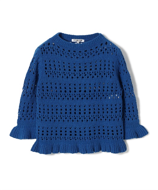 49AV JUNKO SHIMADA 透かし編みボーダーニットプルオーバー