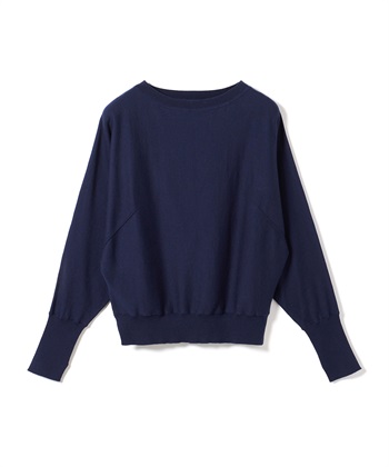 コットンシルクカシミヤニットトップス(ネイビー-9号)