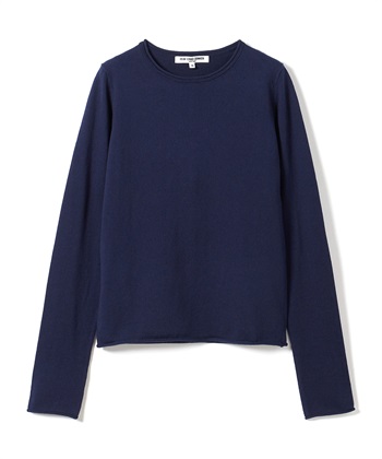 コットンシルクカシミヤロールアップニット(ネイビー-9号)