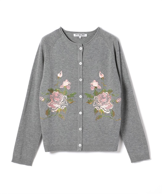 49AV JUNKO SHIMADA ローズ刺?入り長袖カーディガン