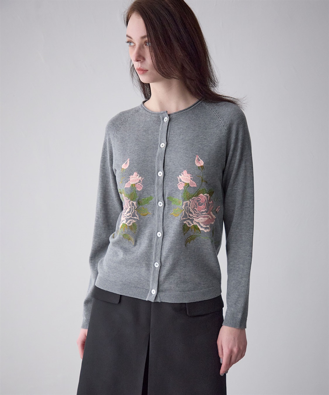 49AV JUNKO SHIMADA 【TIME SALE】ローズ刺?入り長袖カーディガン_main