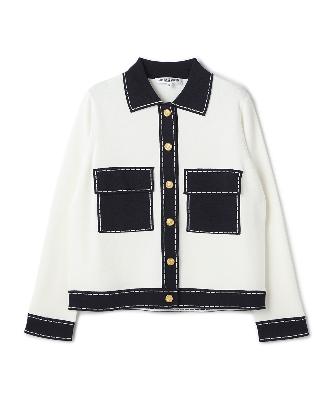 TIME SALE】配色ラインニットカーディガン 49AV JUNKO SHIMADA｜クロス