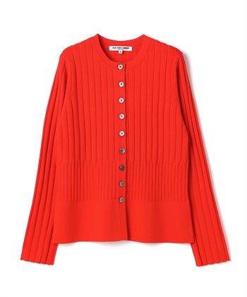 リブニットカーディガン(オレンジ-9号)