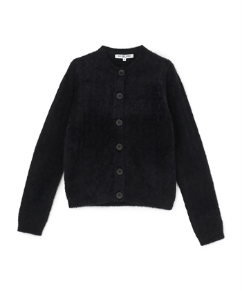 クルーネックモールニットカーディガン(ブラック-9号)