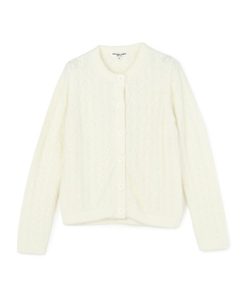 クルーネックモールニットカーディガン(オフホワイト-9号)
