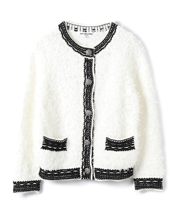 チュールリボンカーディガン(ホワイト-9号)