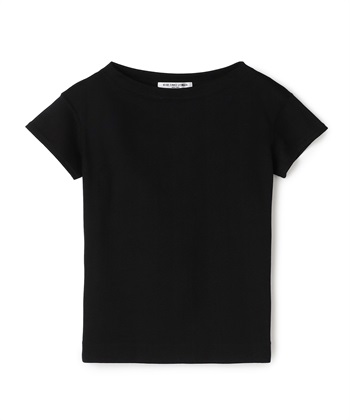 ボートネックショートスリーブTシャツ(ブラック-9号)