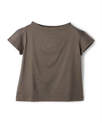 コットン天竺ボートネックTシャツ(カーキ-9号)