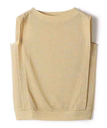 ラメニットノースリーブトップス(ゴールド-9号)