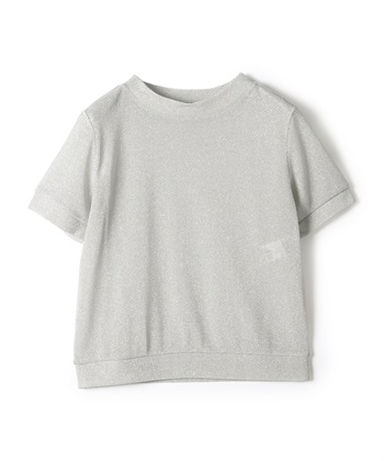 ラメニット半袖トップス(シルバー-9号)