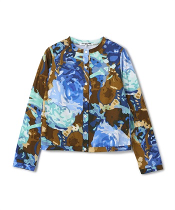 ローズ柄カーディガン(ブルー-9号)