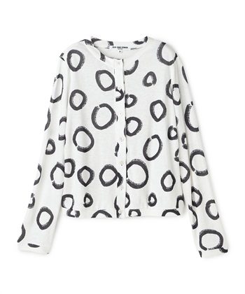 サークル柄カーディガン(オフホワイト-9号)