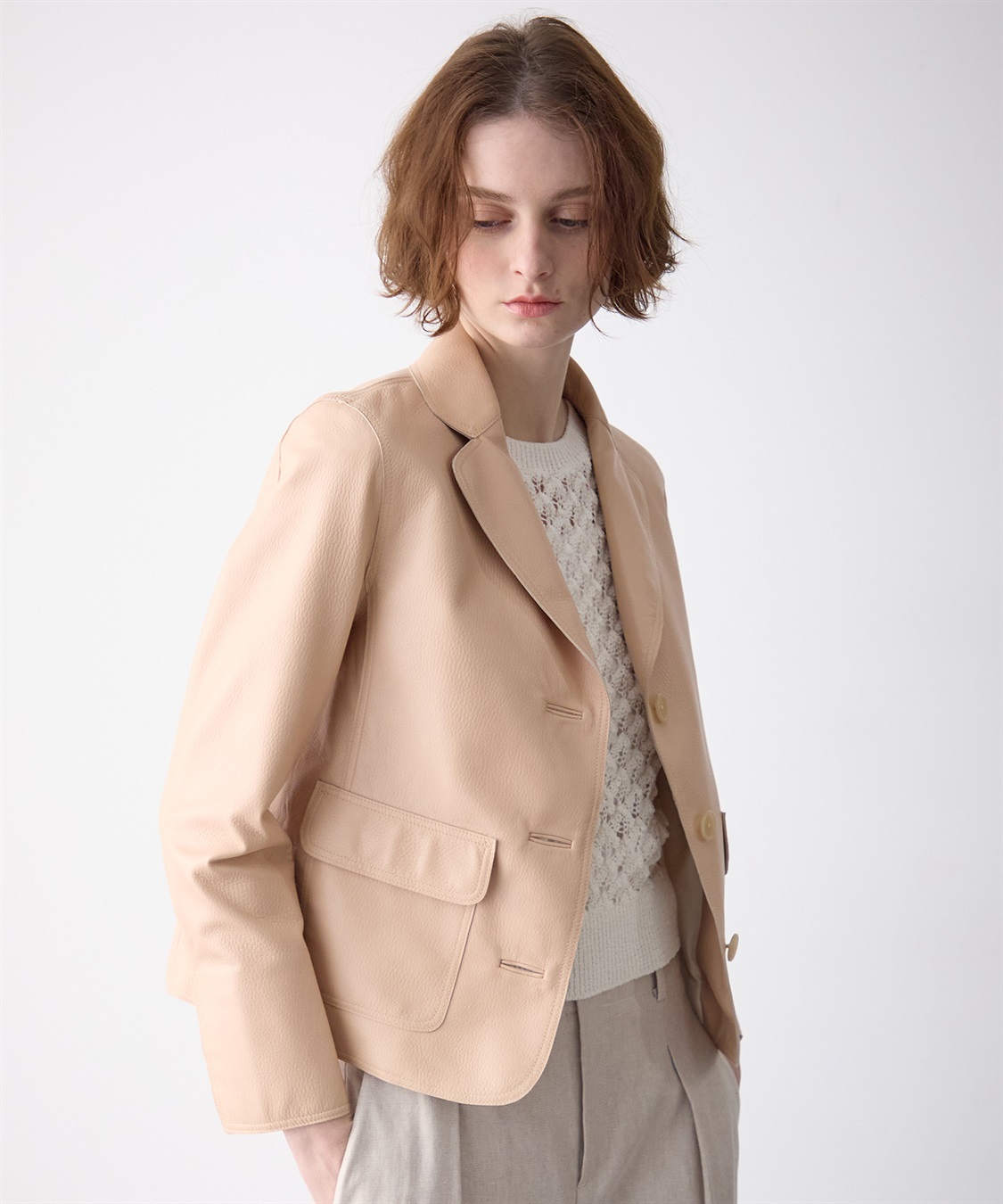 49AV JUNKO SHIMADA 【TIME SALE】レザーテーラードジャケット_main