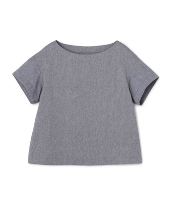 【TIME SALE】コットンツイルプルオーバー半袖トップス(ネイビー-7号)