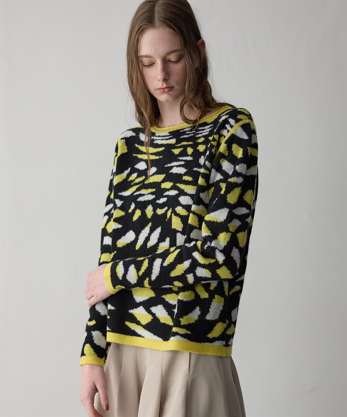 WEB限定】カシミヤジャカードニットプルオーバー 49AV JUNKO SHIMADA