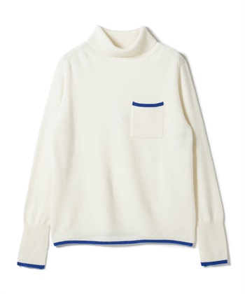 【24時間限定 FLASH SALE】【WEB限定】カシミヤ配色ニットプルオーバー(オフホワイト-7号)