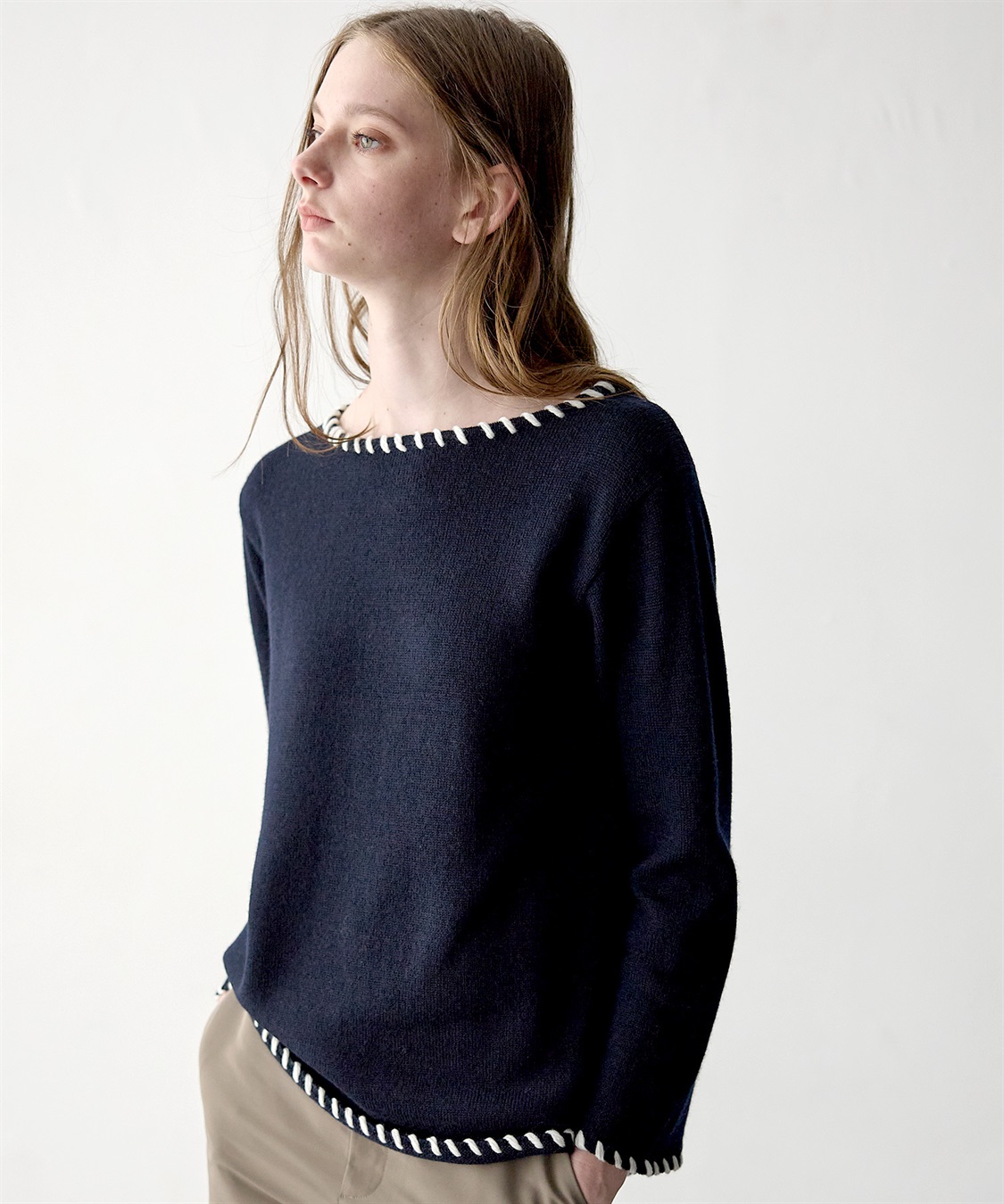 49AV JUNKO SHIMADA 【WEB限定】ステッチニットプルオーバー_main