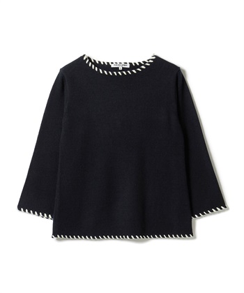 【24時間限定 FLASH SALE】【WEB限定】ステッチニットプルオーバー(ネイビー-7号)