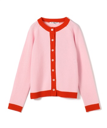 【24時間限定 FLASH SALE】【WEB限定】カシミヤ配色ニットカーディガン(ピンク-7号)