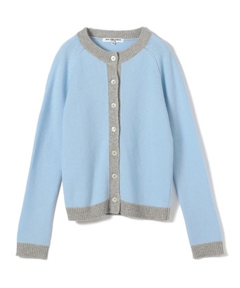 【24時間限定 FLASH SALE】【WEB限定】カシミヤ配色ニットカーディガン(サックス-7号)