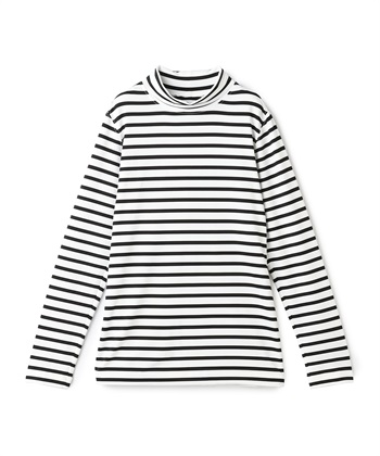 【WEB限定】ボーダーハイネックプルオーバー(オフホワイト-7号)