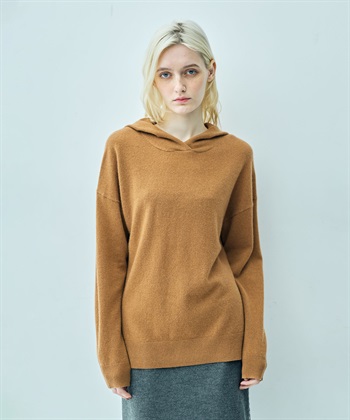 【WEB限定】カシミヤフード付きトップス(キャメル-9号)
