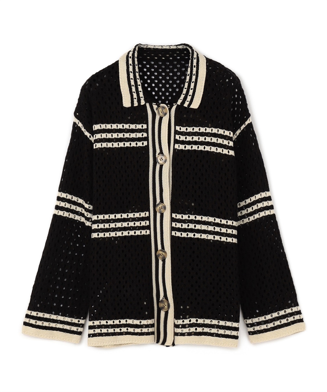 anyfee 【anyfee/プラスサイズ】かぎ針風ニットシャツカーデ_variation_2