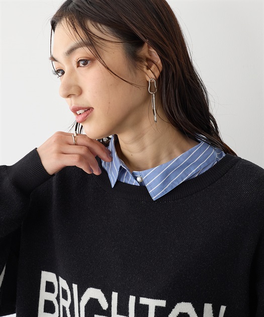 anyfee/プラスサイズ】パールボタン付け襟 anyfee｜クロスプラス