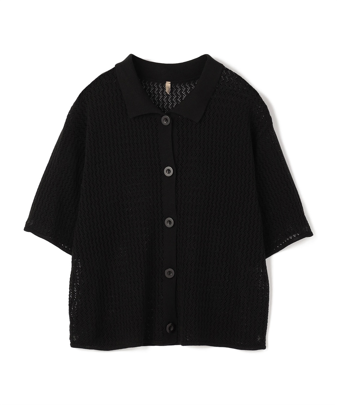 anyfee 【anyfee/プラスサイズ】透かし編みポロニットカーディガン_variation_1