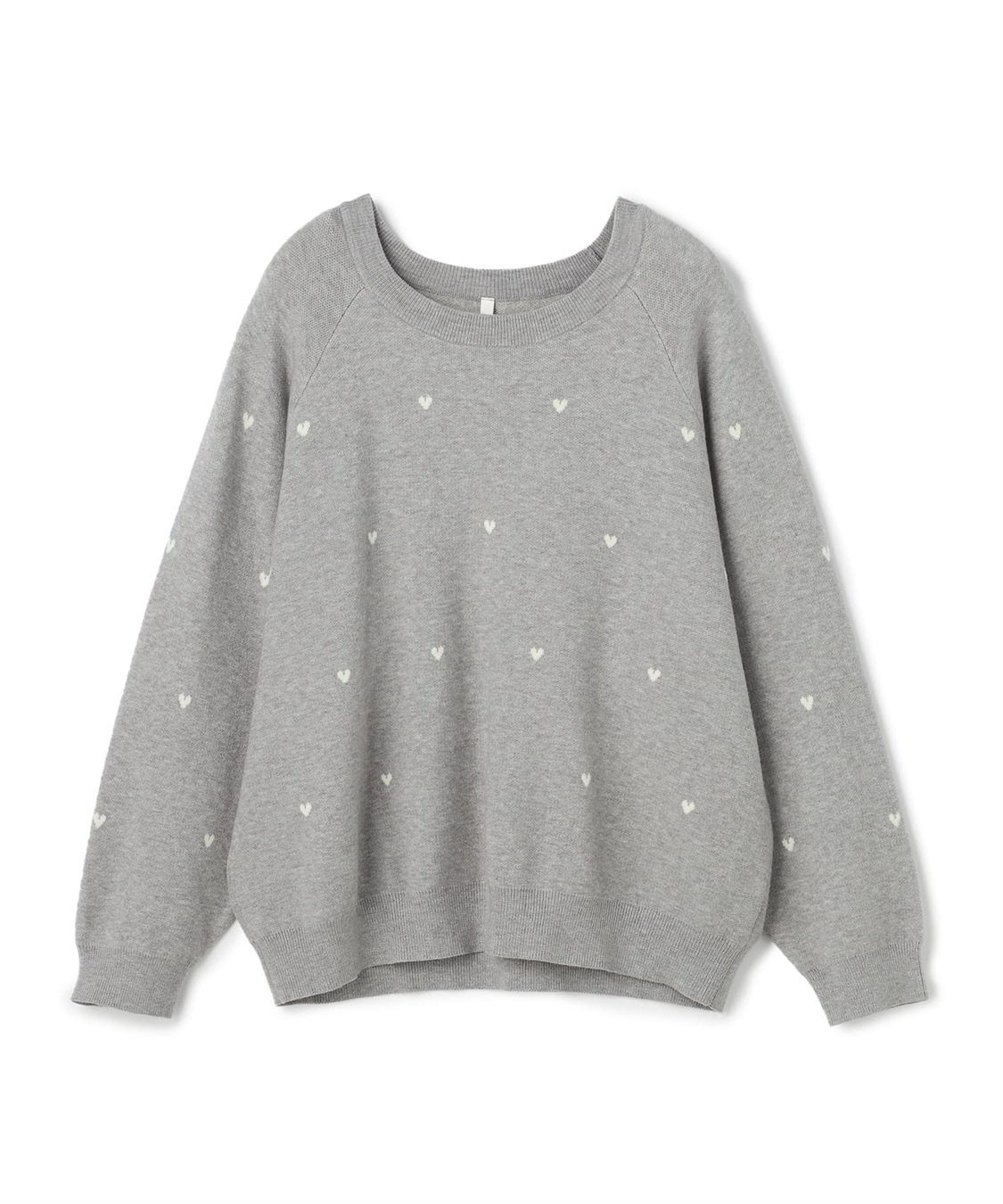 anyfee 【anyfee/大きいサイズ】Wフェイスハート柄ジャガードラグランニット_variation_1