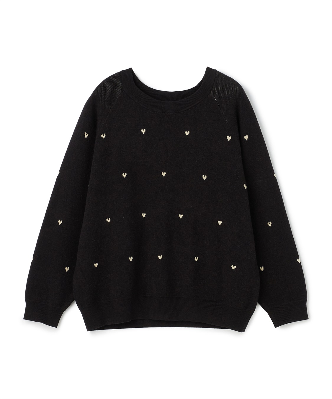 anyfee 【anyfee/大きいサイズ】Wフェイスハート柄ジャガードラグランニット_variation_2