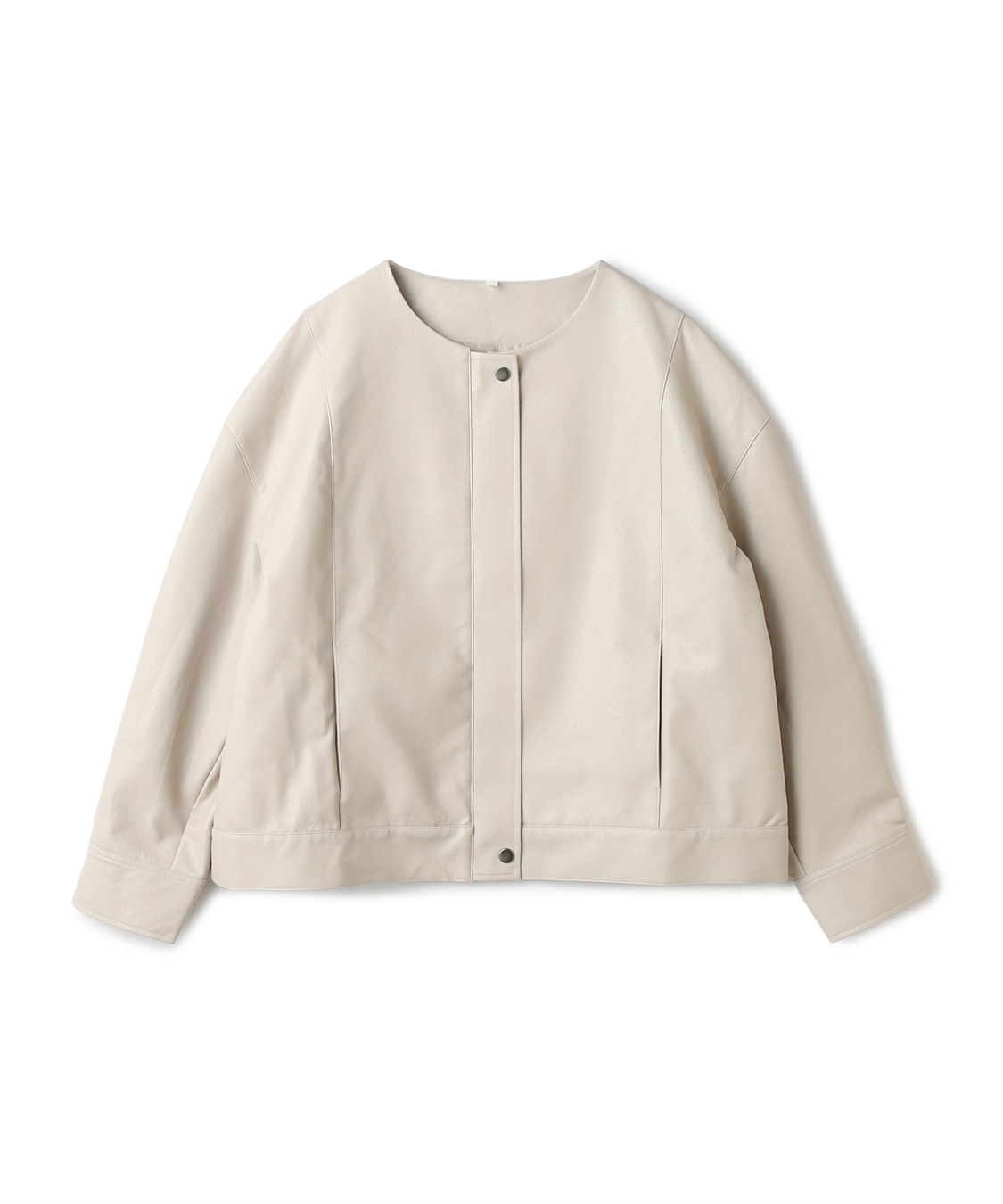 Life Style by cross marche 【anyfee/大きいサイズ】フェイクレザーノーカラージャケット_variation_1