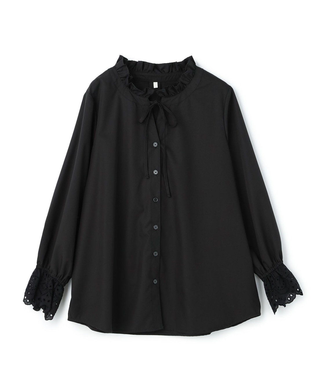 Life Style by cross marche 【anyfee/大きいサイズ】袖口レースフリル襟シャツ/ブラウス_variation_1