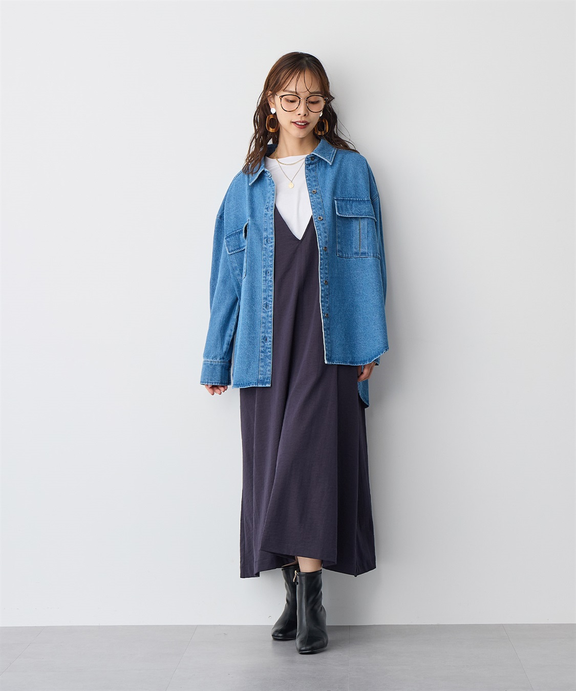 anyfee 【anyfee/プラスサイズ】Aライン撥水ジャンスカ_main