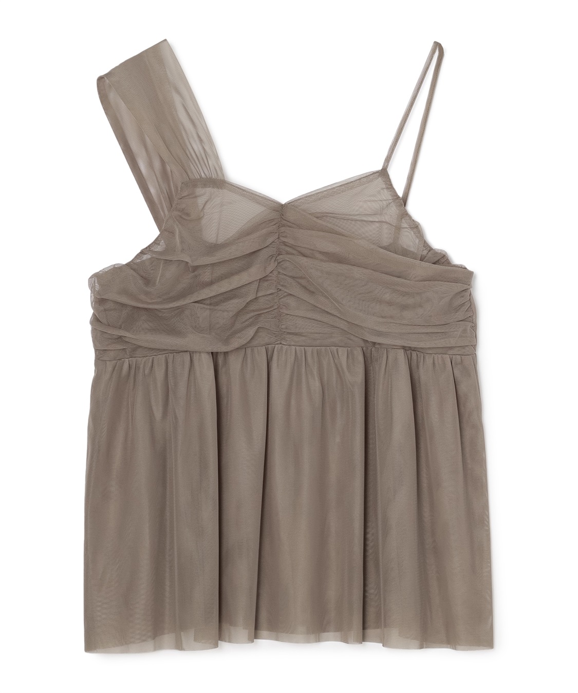 Life Style by cross marche 【anyfee/プラスサイズ】チュールアシンメトリーデザインキャミソール_variation_2