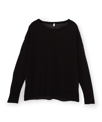 【anyfee/プラスサイズ】シアーニットプルオーバー（新色追加）《接触冷感》(ブラック（終了）-LL)